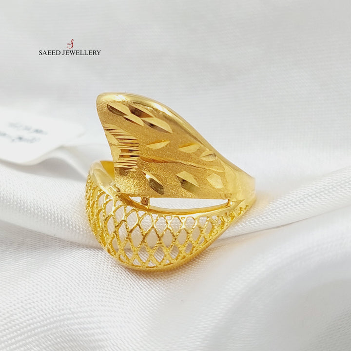 21K Gold Engraved Ring by Saeed Jewelry - Image 2