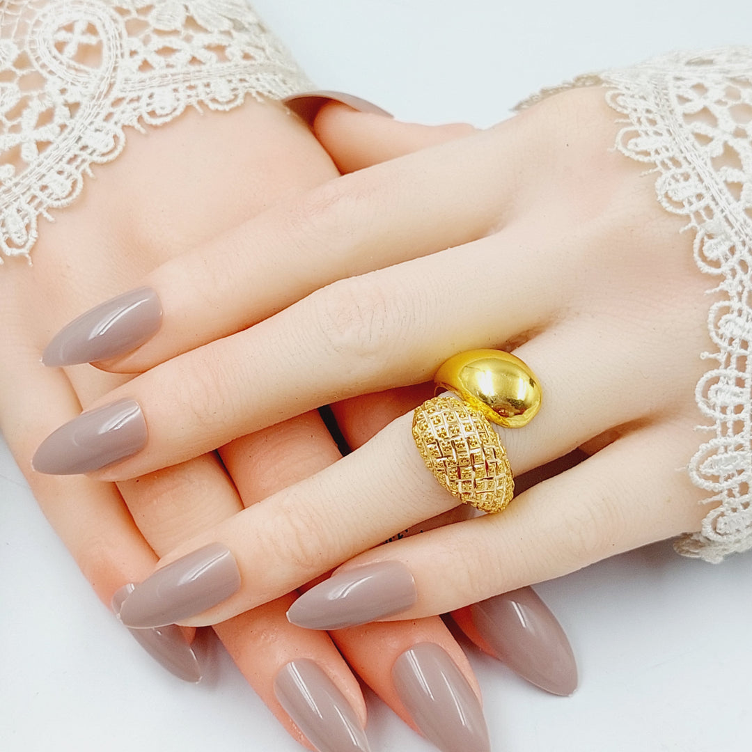 Engraved Ring  Made Of 21K Yellow Gold by Saeed Jewelry-28877