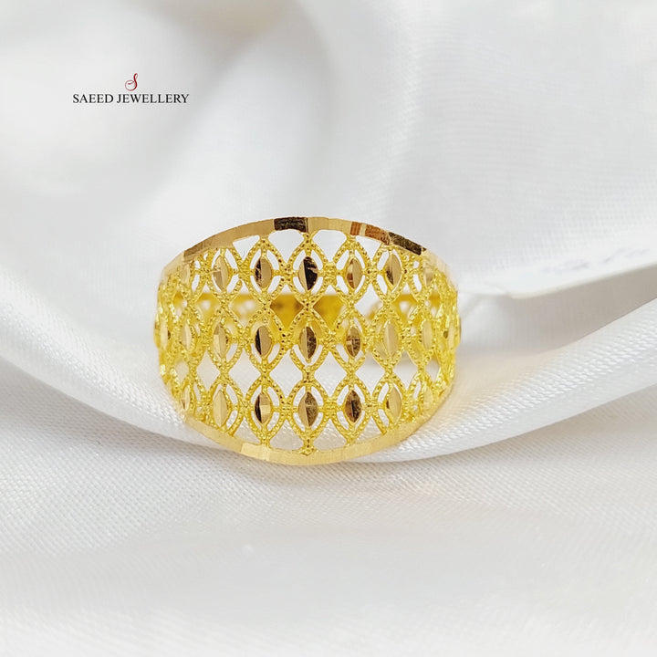 Engraved Ring  Made Of 21K Yellow Gold by Saeed Jewelry-29102