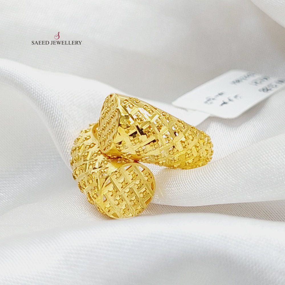 21K Gold Engraved Ring by Saeed Jewelry - Image 2