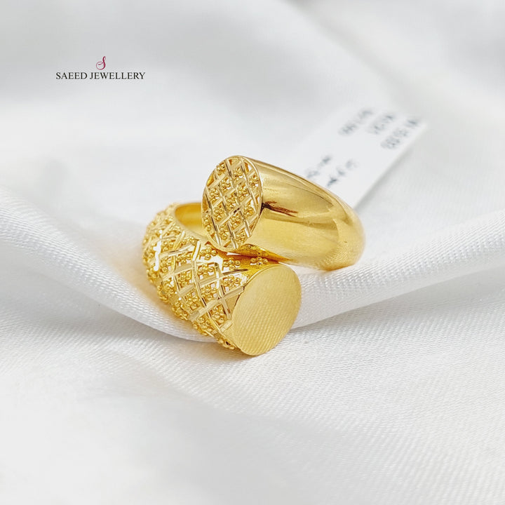Engraved Ring  Made Of 21K Yellow Gold by Saeed Jewelry-30319