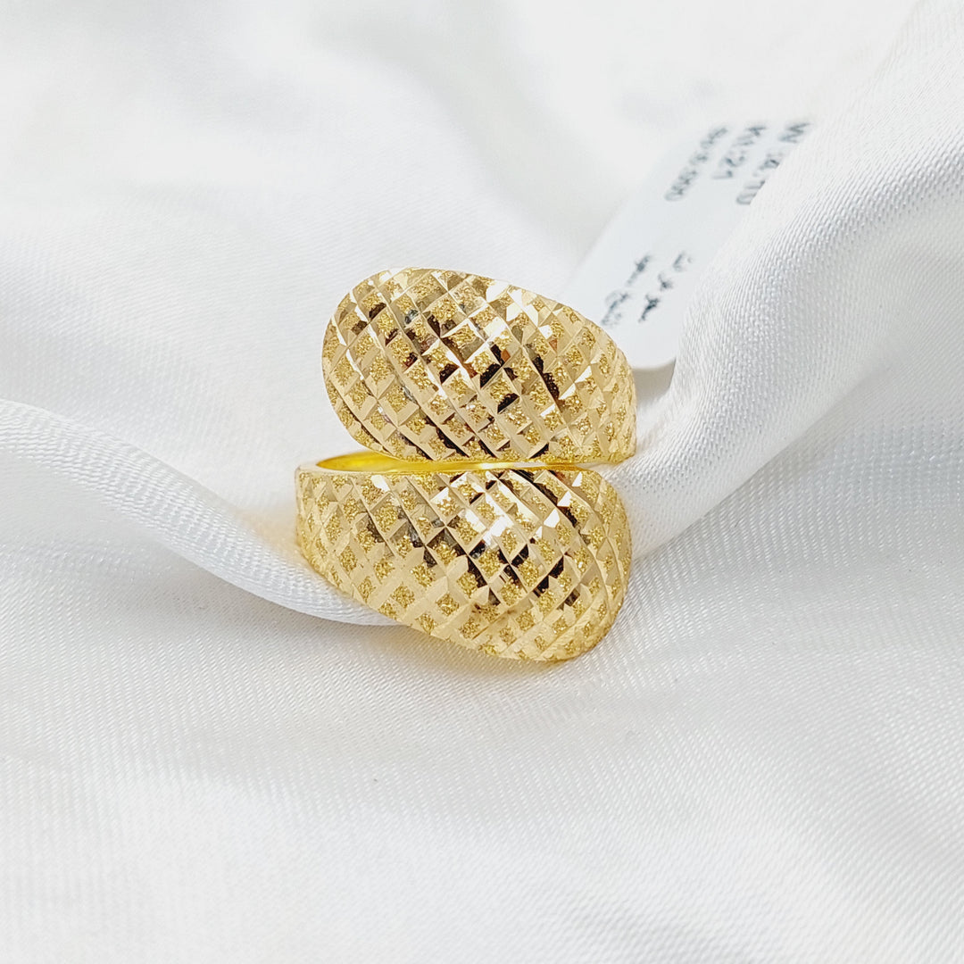 Engraved Ring  Made Of 21K Yellow Gold by Saeed Jewelry-30486