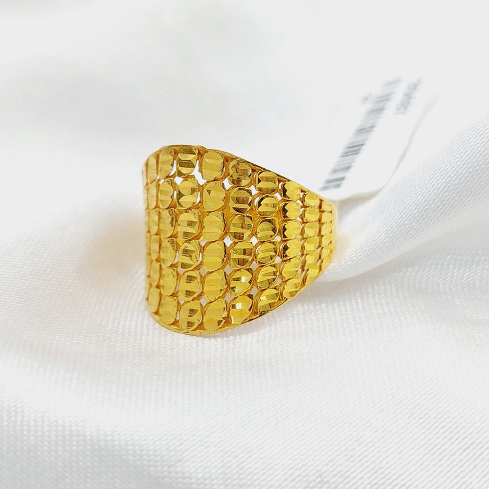 21K Gold Engraved Ring by Saeed Jewelry - Image 2