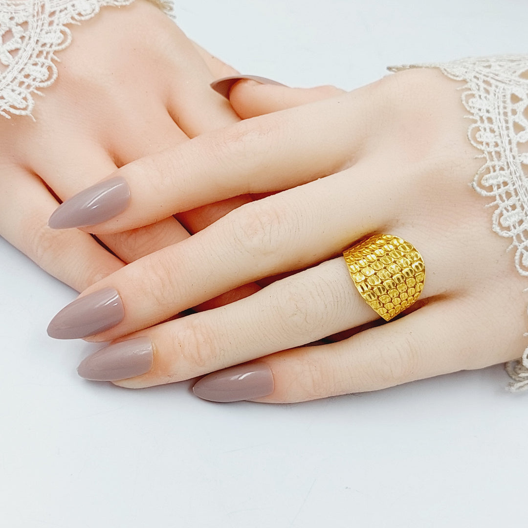 Engraved Ring  Made Of 21K Yellow Gold by Saeed Jewelry-30487