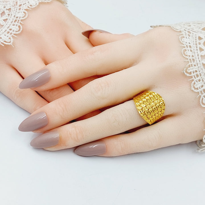 Engraved Ring  Made Of 21K Yellow Gold by Saeed Jewelry-30487