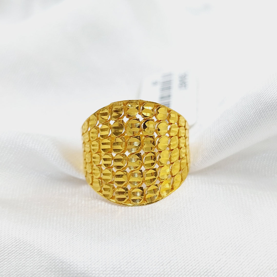 Engraved Ring  Made Of 21K Yellow Gold by Saeed Jewelry-30487