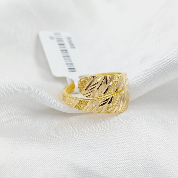 21K Gold Engraved Ring by Saeed Jewelry - Image 2