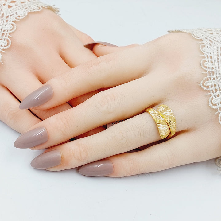 Engraved Ring  Made Of 21K Yellow Gold by Saeed Jewelry-30488