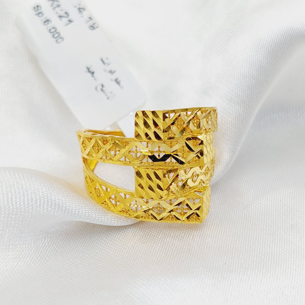 21K Gold Engraved Ring by Saeed Jewelry - Image 2