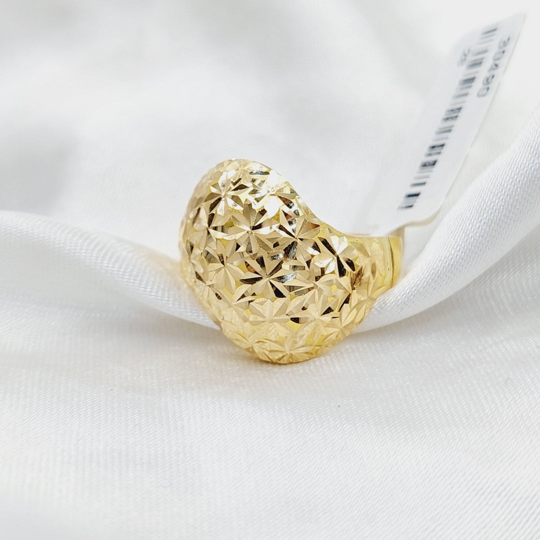 21K Gold Engraved Ring by Saeed Jewelry - Image 2