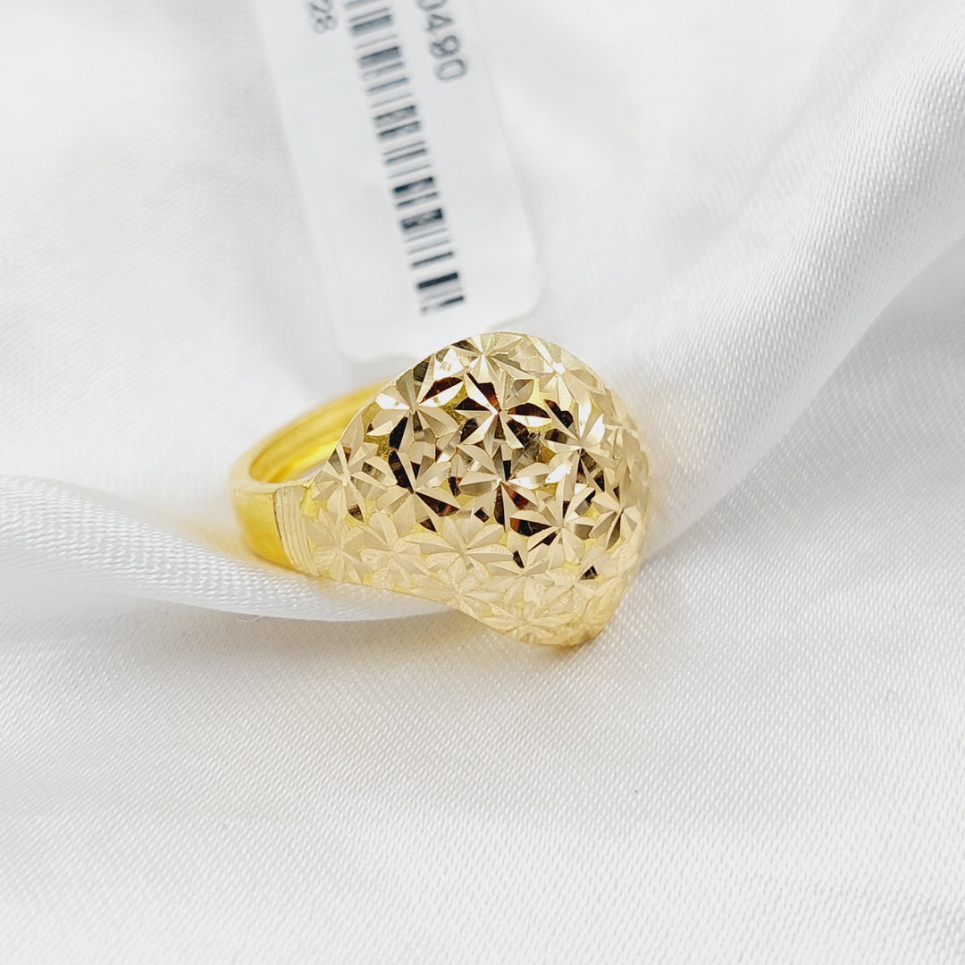 21K Gold Engraved Ring by Saeed Jewelry - Image 3