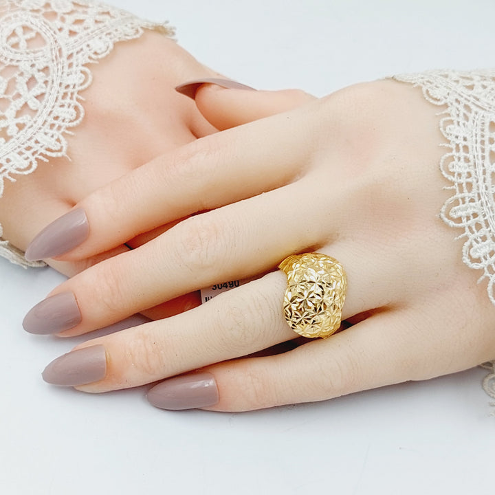 Engraved Ring  Made Of 21K Yellow Gold by Saeed Jewelry-30490