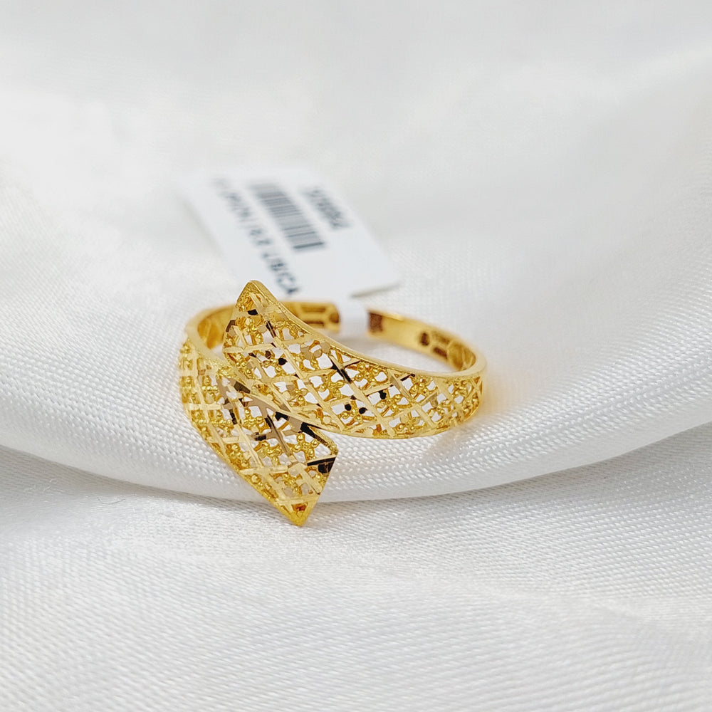 21K Gold Engraved Ring by Saeed Jewelry - Image 2