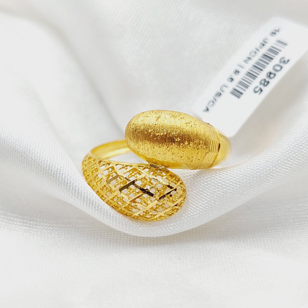 Engraved Ring  Made of 21K Yellow Gold by Saeed Jewelry-30985