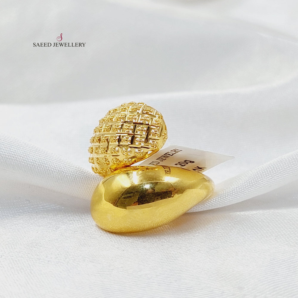 Engraved Ring  Made of 21K Yellow Gold by Saeed Jewelry-30997