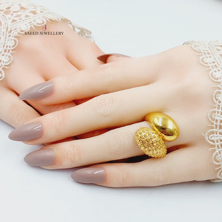 Engraved Ring  Made of 21K Yellow Gold by Saeed Jewelry-30997