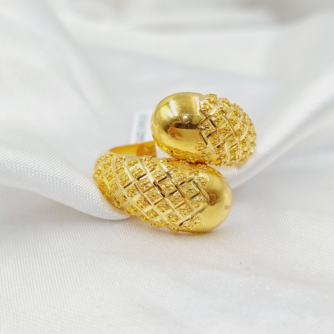 Engraved Ring  Made of 21K Yellow Gold by Saeed Jewelry-30998