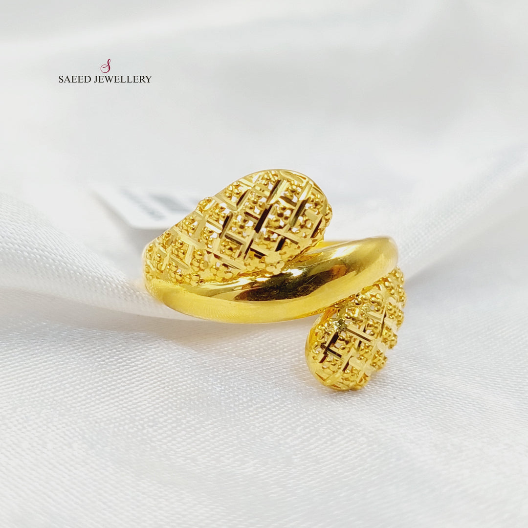 21K Gold Engraved Ring by Saeed Jewelry - Image 2