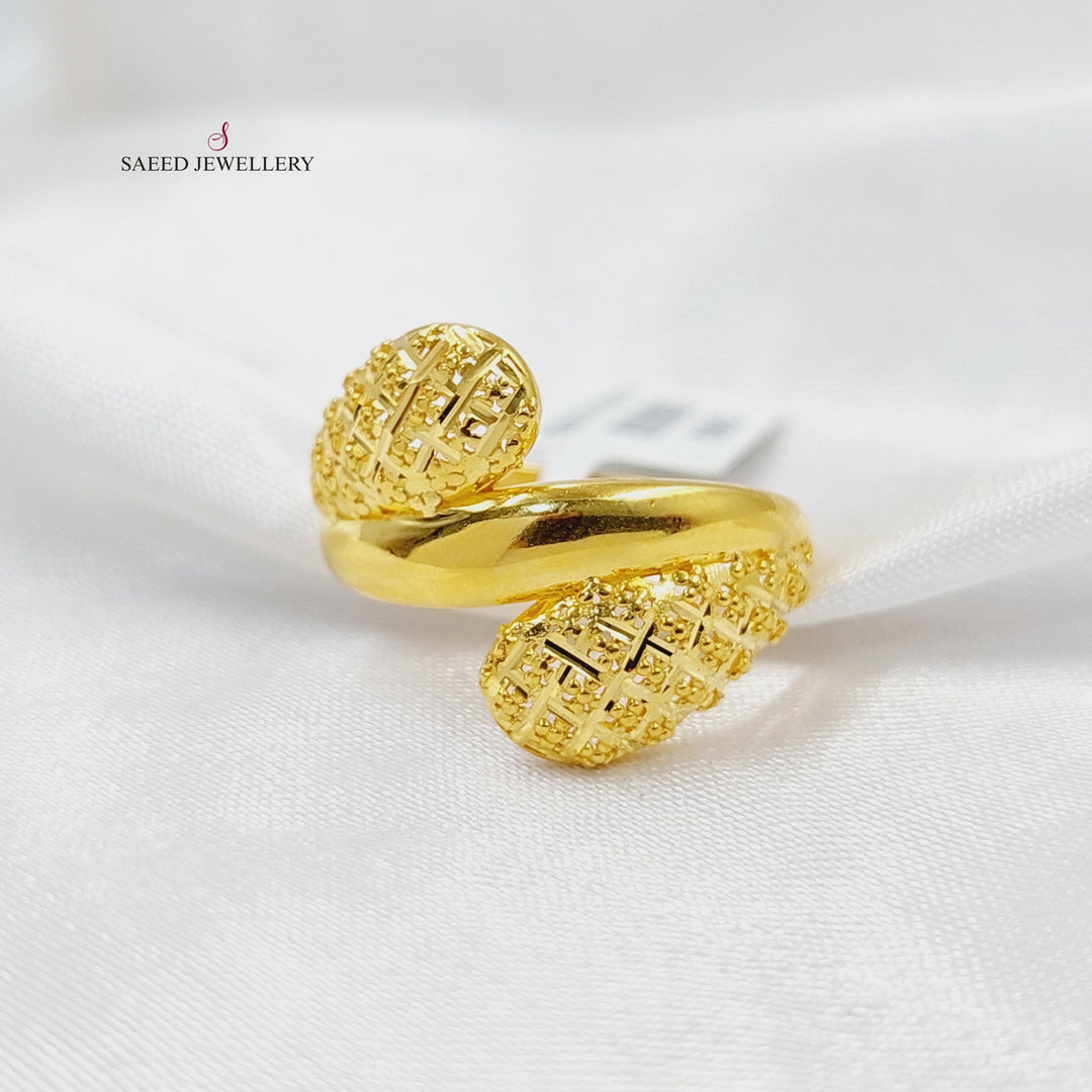 Engraved Ring  Made of 21K Yellow Gold by Saeed Jewelry-30999