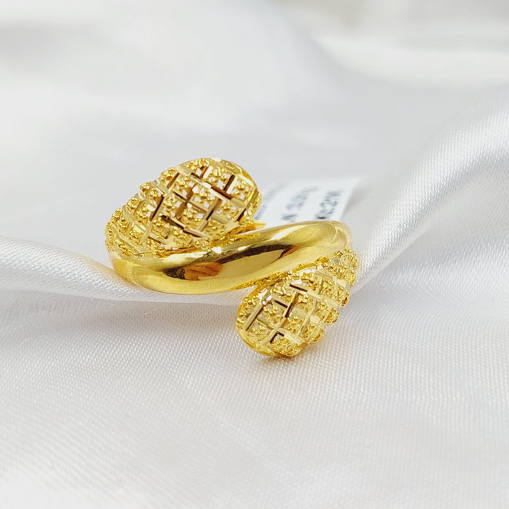 21K Gold Engraved Ring by Saeed Jewelry - Image 2