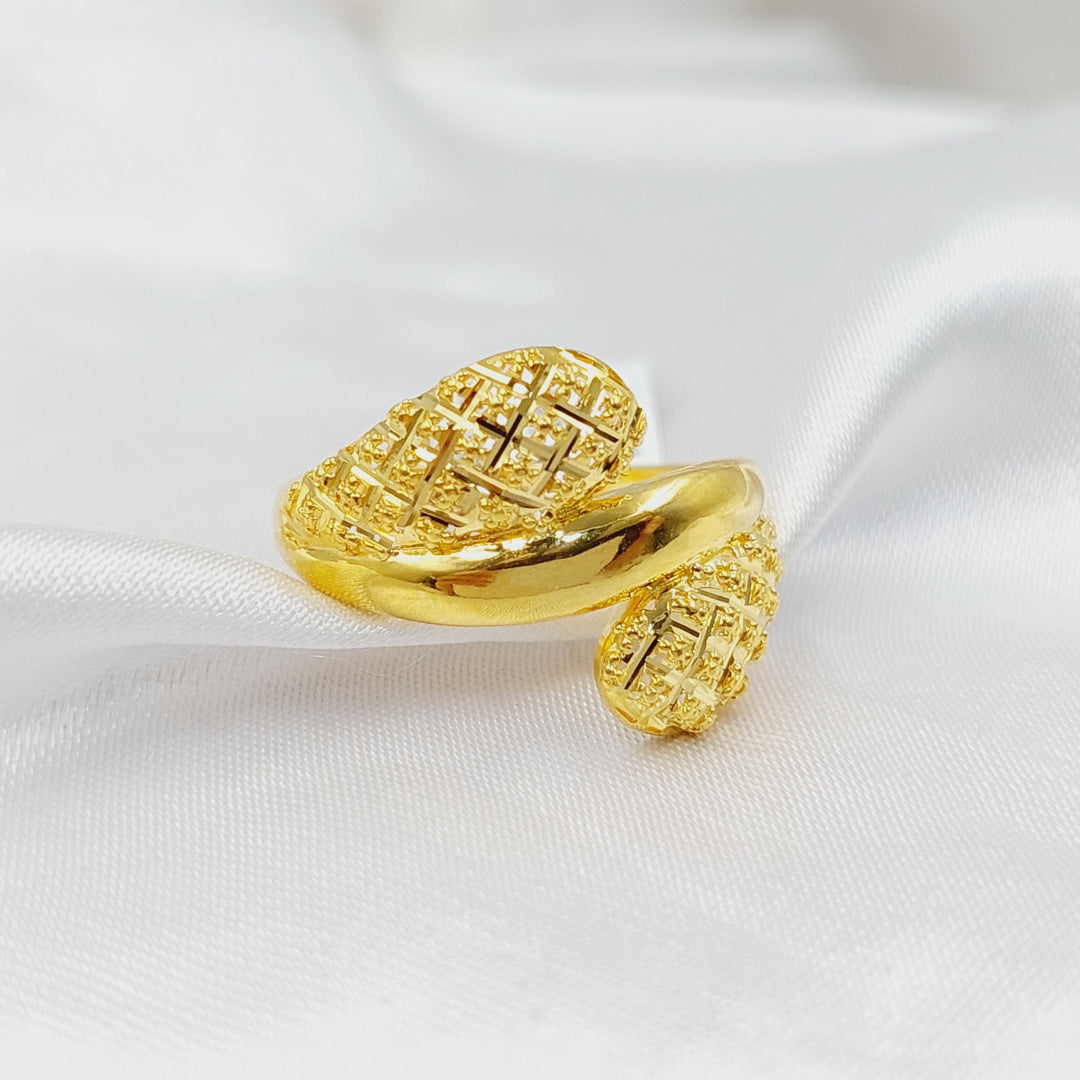 21K Gold Engraved Ring by Saeed Jewelry - Image 3