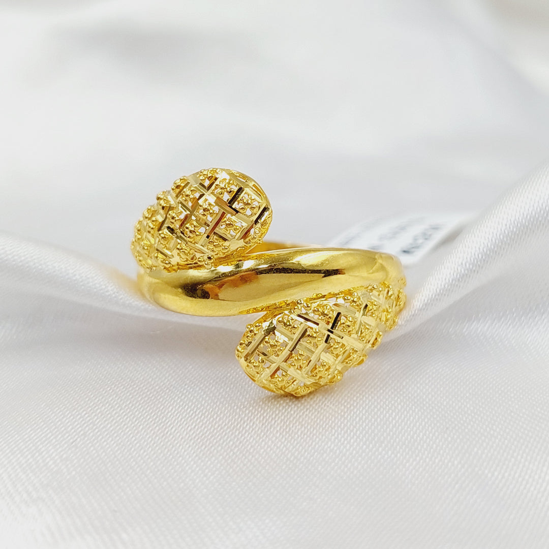 Engraved Ring  Made of 21K Yellow Gold by Saeed Jewelry-31000