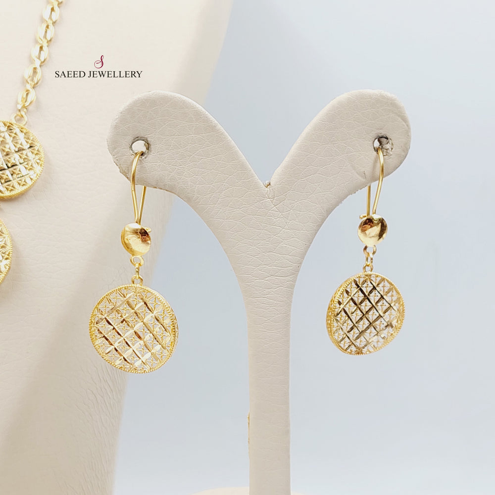   Engraved Set  Made Of 21K Yellow Gold Ring Size:  18 JP/CN | 9 US/CA<br>Bracelet Length:  20cm by Saeed Jewelry-30335