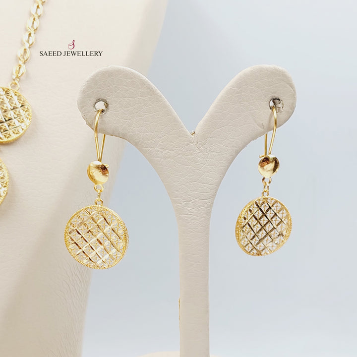   Engraved Set  Made Of 21K Yellow Gold Ring Size:  18 JP/CN | 9 US/CA<br>Bracelet Length:  20cm by Saeed Jewelry-30335