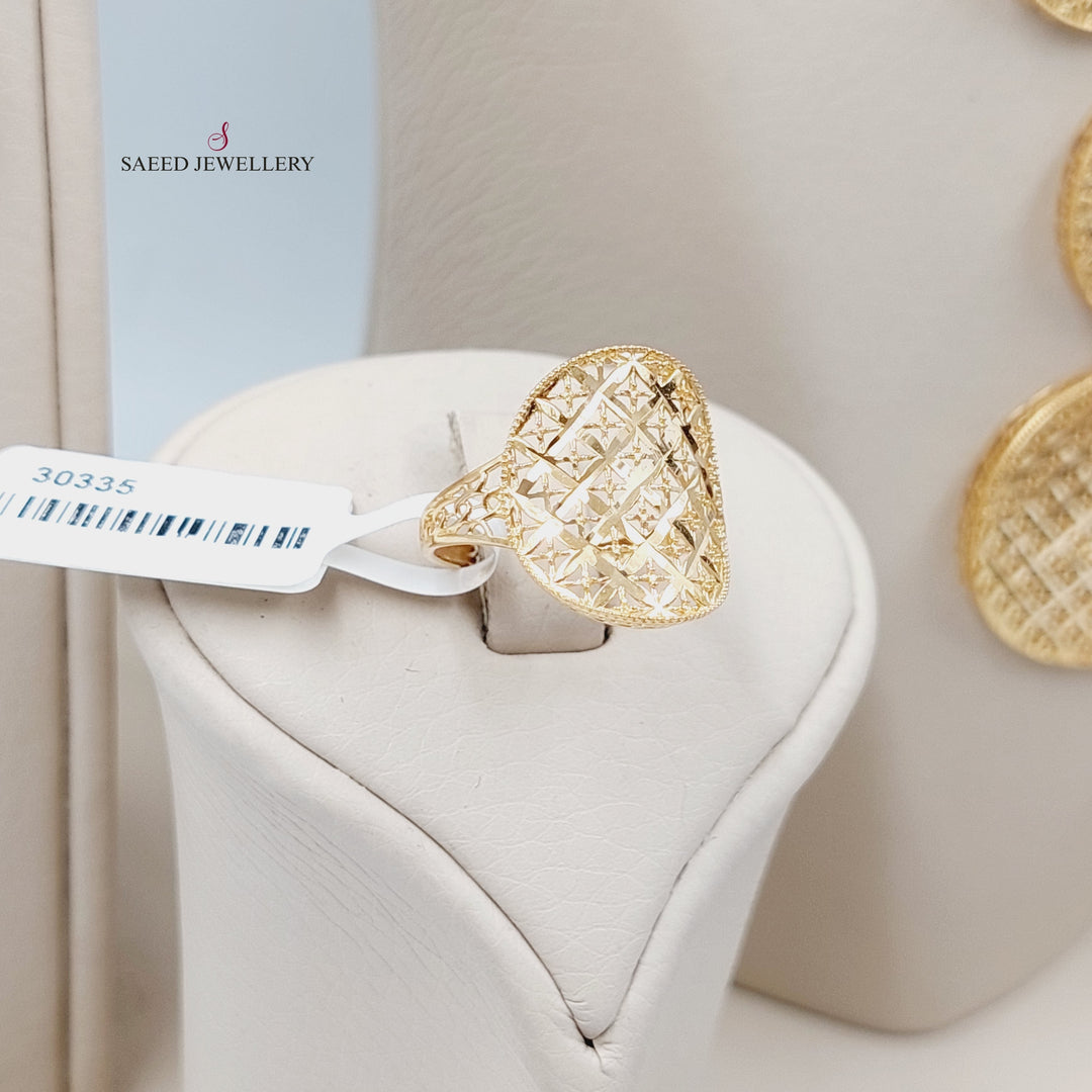   Engraved Set  Made Of 21K Yellow Gold Ring Size:  18 JP/CN | 9 US/CA<br>Bracelet Length:  20cm by Saeed Jewelry-30335