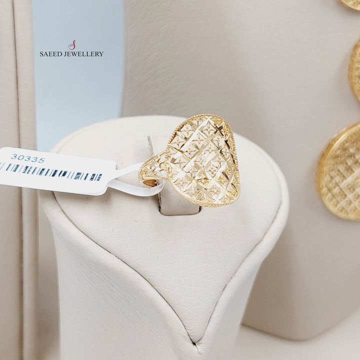   Engraved Set  Made Of 21K Yellow Gold Ring Size:  18 JP/CN | 9 US/CA<br>Bracelet Length:  20cm by Saeed Jewelry-30335