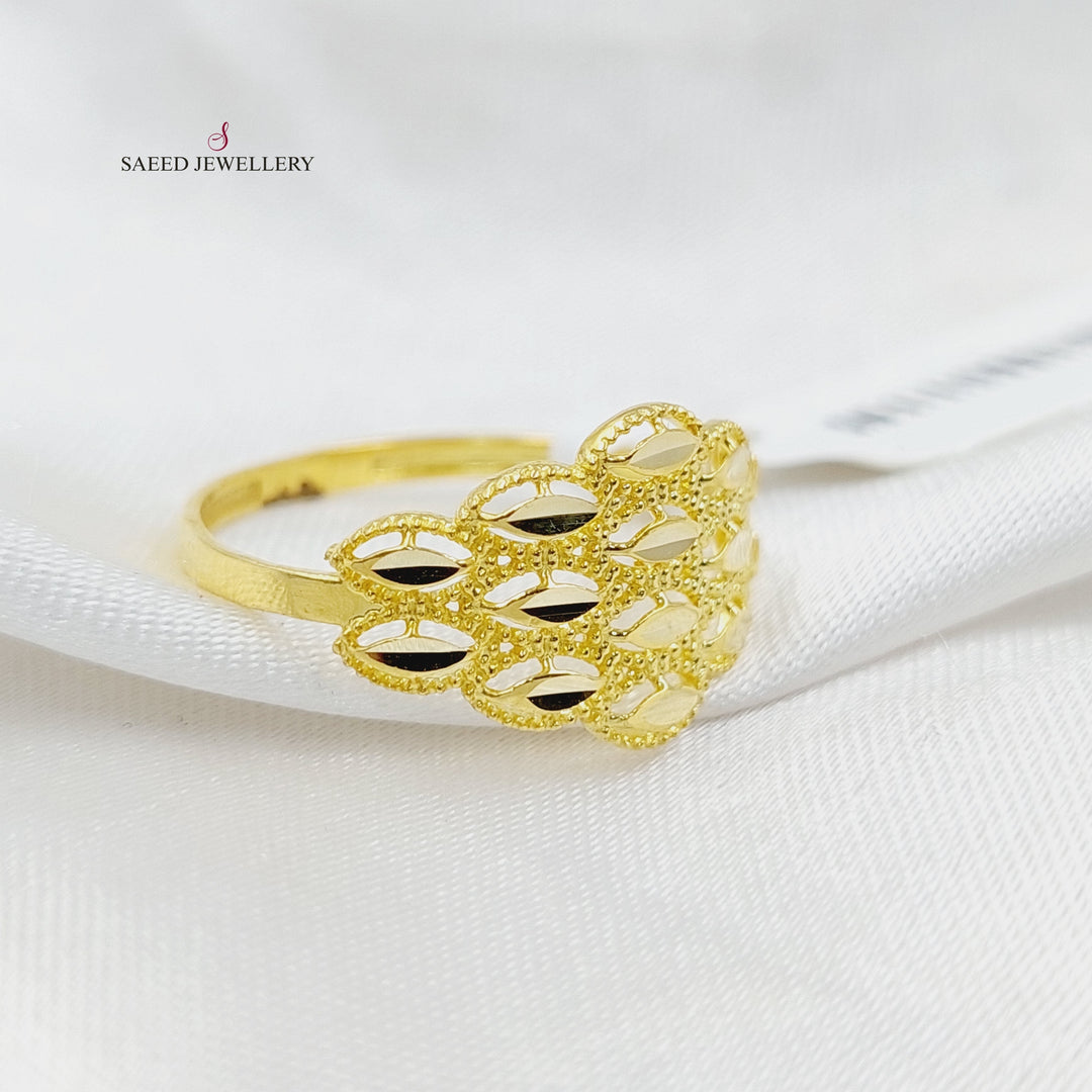 Engraved Spike Ring  Made Of 18K Yellow Gold by Saeed Jewelry-30539