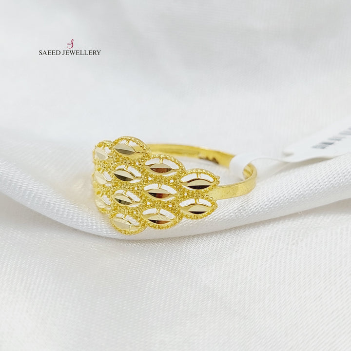 18K Gold Engraved Spike Ring by Saeed Jewelry - Image 3