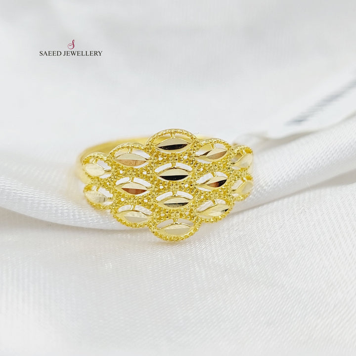 18K Gold Engraved Spike Ring by Saeed Jewelry - Image 1