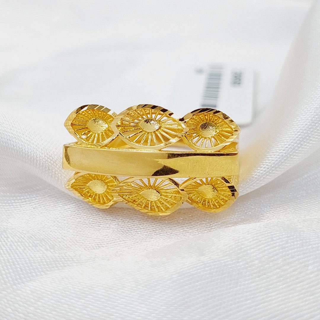 21K Gold Engraved Tears Ring by Saeed Jewelry - Image 5