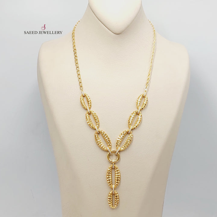 21K Gold Engraved Turkish Necklace by Saeed Jewelry - Image 4