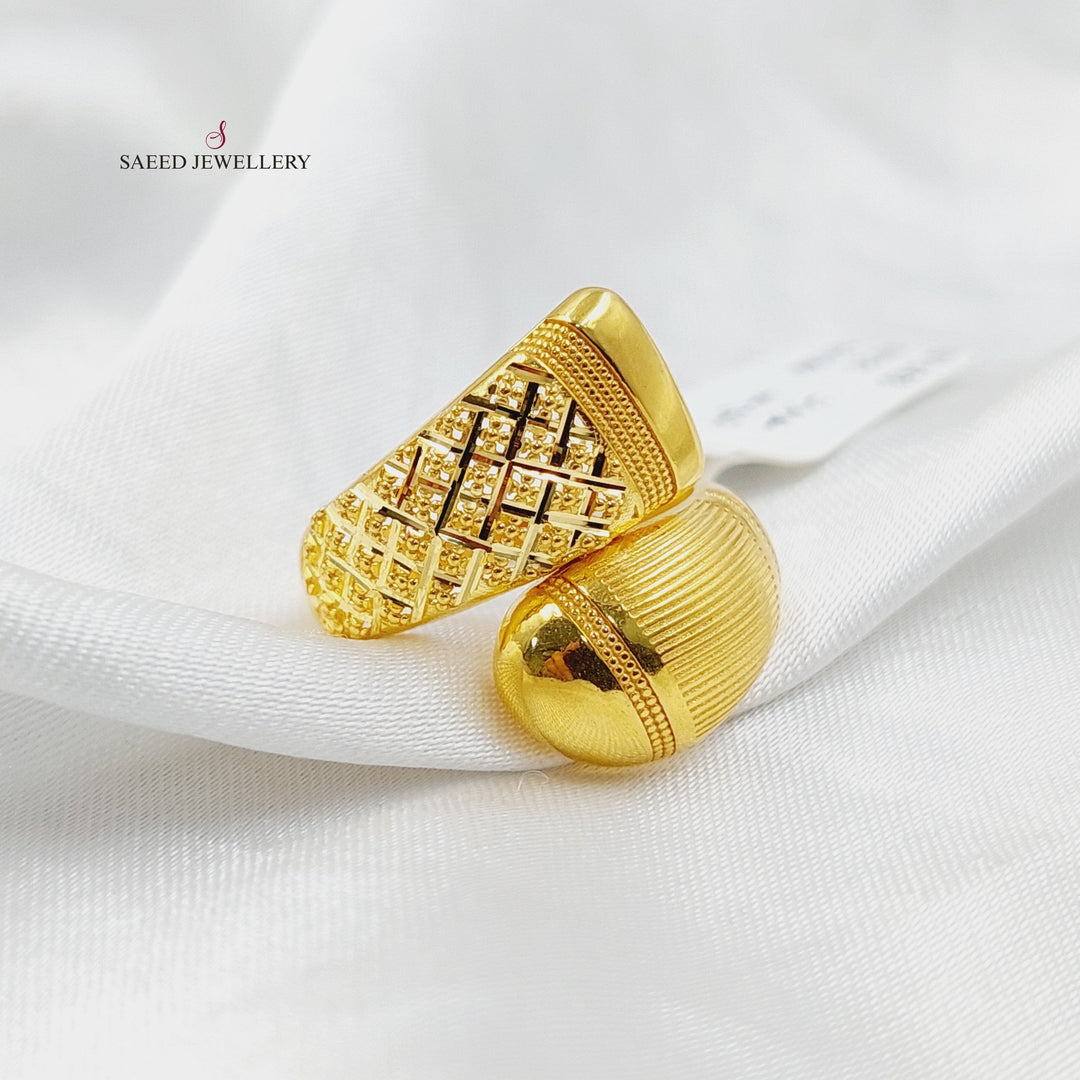 Engraved Twisted Ring  Made Of 21K Yellow Gold by Saeed Jewelry-30324