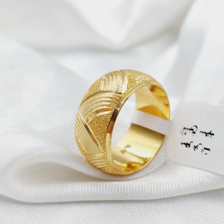 21K Gold Engraved Wedding Ring by Saeed Jewelry - Image 6