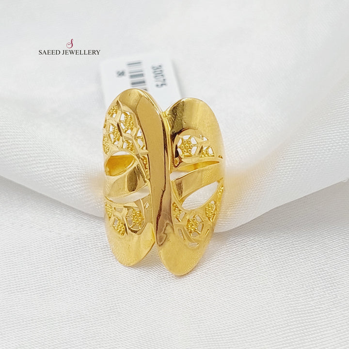 21K Gold Engraved Wings Ring by Saeed Jewelry - Image 6