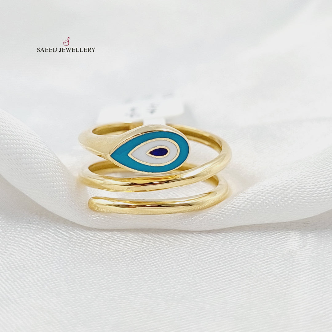 18K Gold Eye Ring by Saeed Jewelry - Image 2