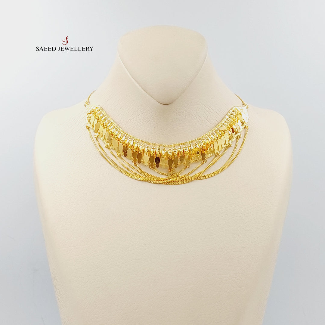 21K Gold Fancy Choker Necklace by Saeed Jewelry - Image 2