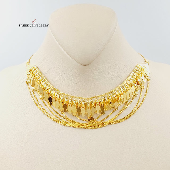 21K Gold Fancy Choker Necklace by Saeed Jewelry - Image 4