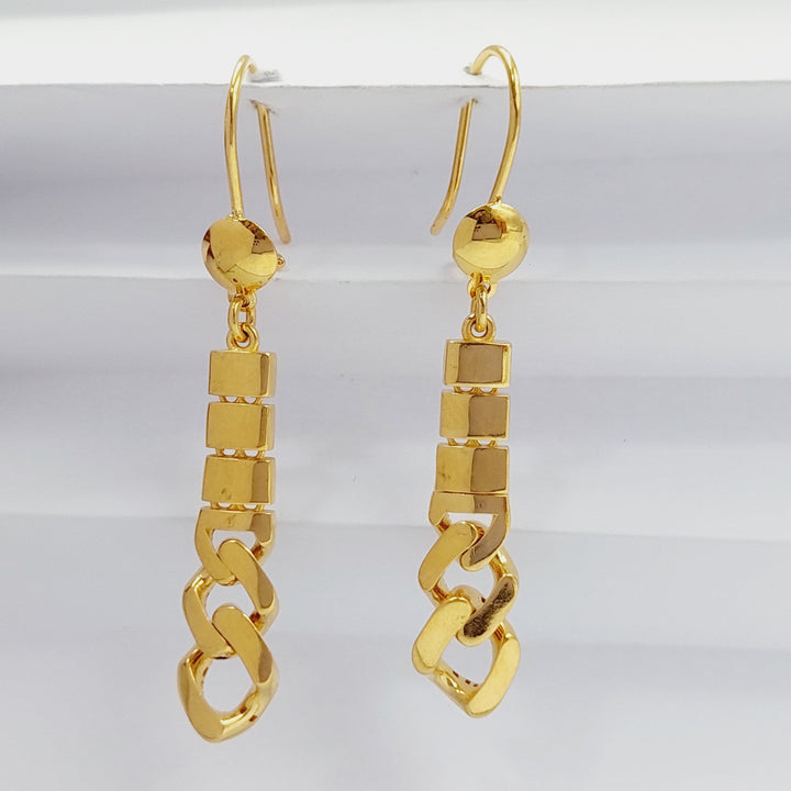 21K Gold Fancy Cuban Links Earrings by Saeed Jewelry - Image 4