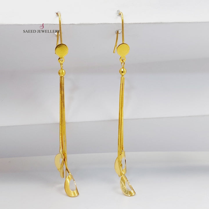 21K Gold Fancy Dandash Earrings by Saeed Jewelry - Image 3