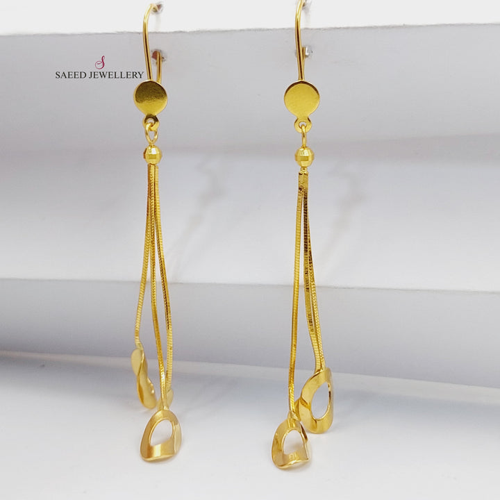 21K Gold Fancy Dandash Earrings by Saeed Jewelry - Image 1