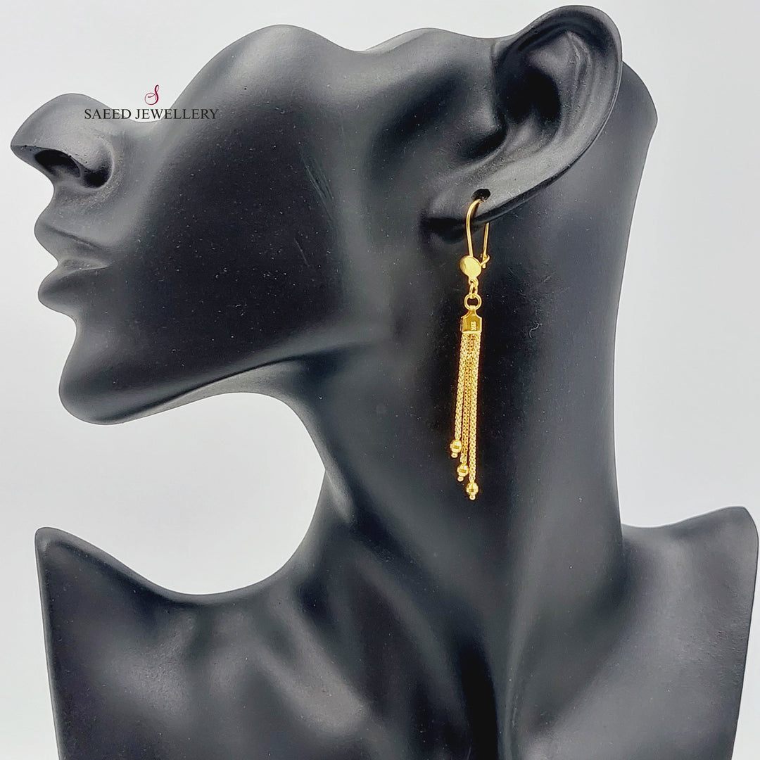 21K Gold Fancy Earrings by Saeed Jewelry - Image 3