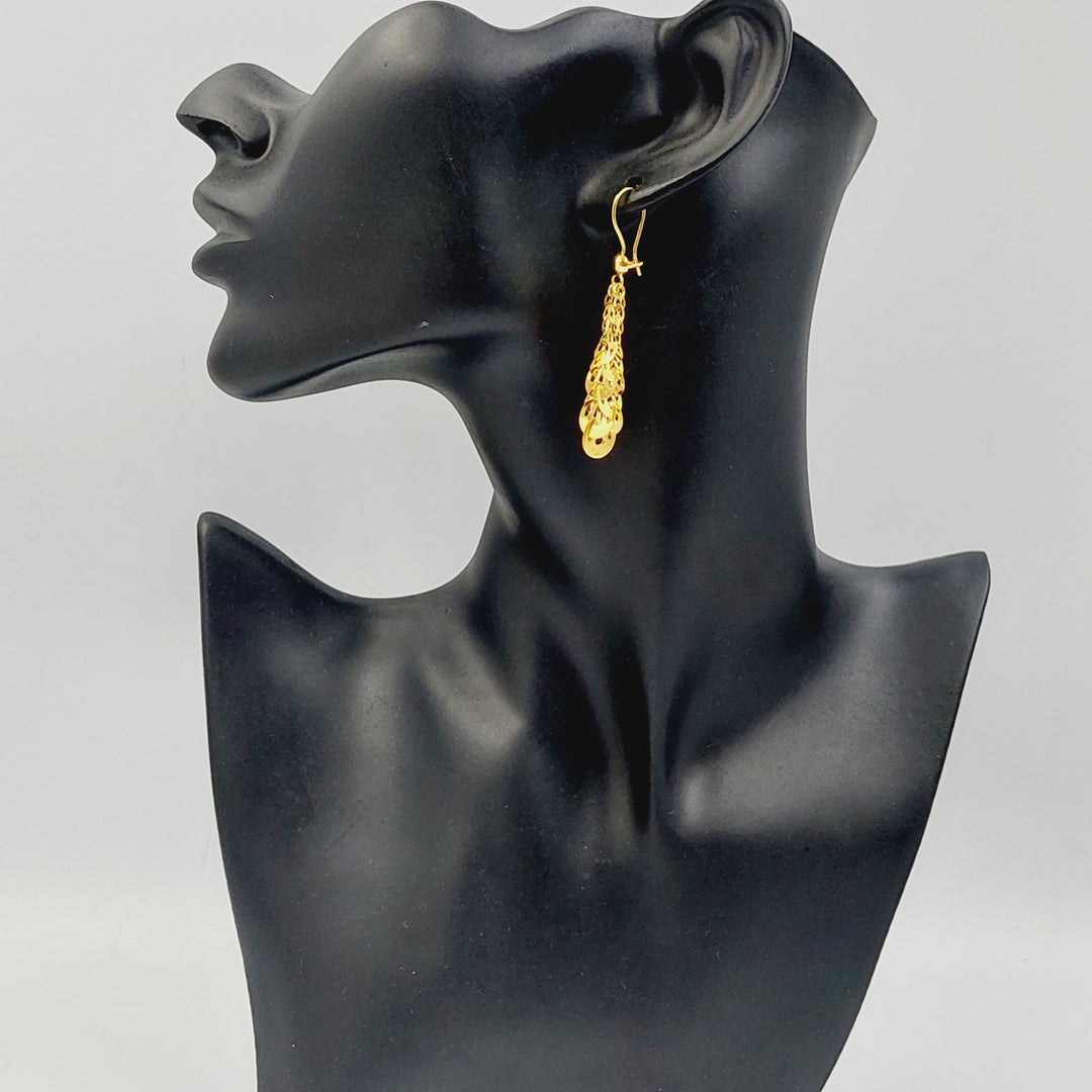 21K Gold Fancy Earrings by Saeed Jewelry - Image 3