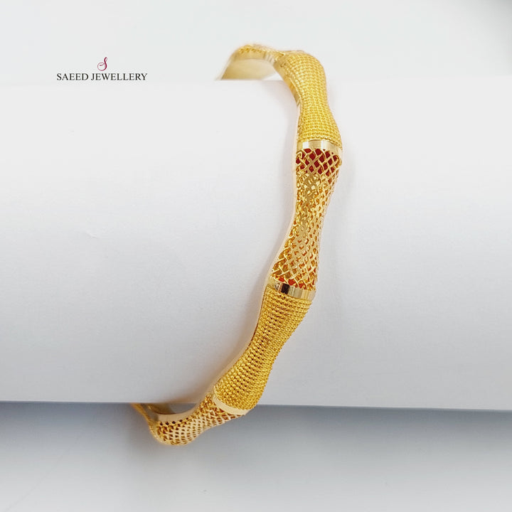 21K Gold Fancy Kuwaiti Bangle by Saeed Jewelry - Image 2