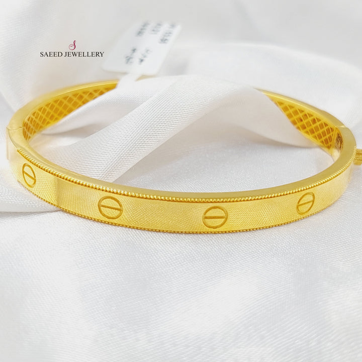 21K Gold Figaro Bangle Bracelet by Saeed Jewelry - Image 1