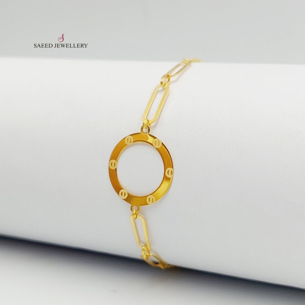 18K Gold Figaro Bracelet by Saeed Jewelry - Image 4