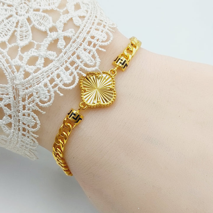 21K Gold Figaro Bracelet by Saeed Jewelry - Image 2